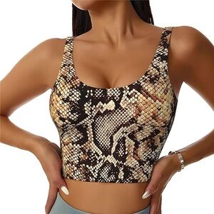 Snakeskin Print Crop Top